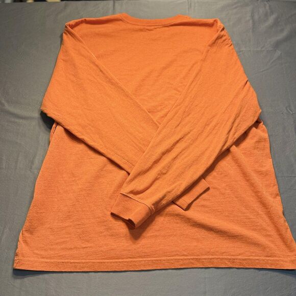 Carhartt Shirt Mens Large Orange Long Sleeve Loose Fit Logo Graphic Workwear - Picture 6 of 6